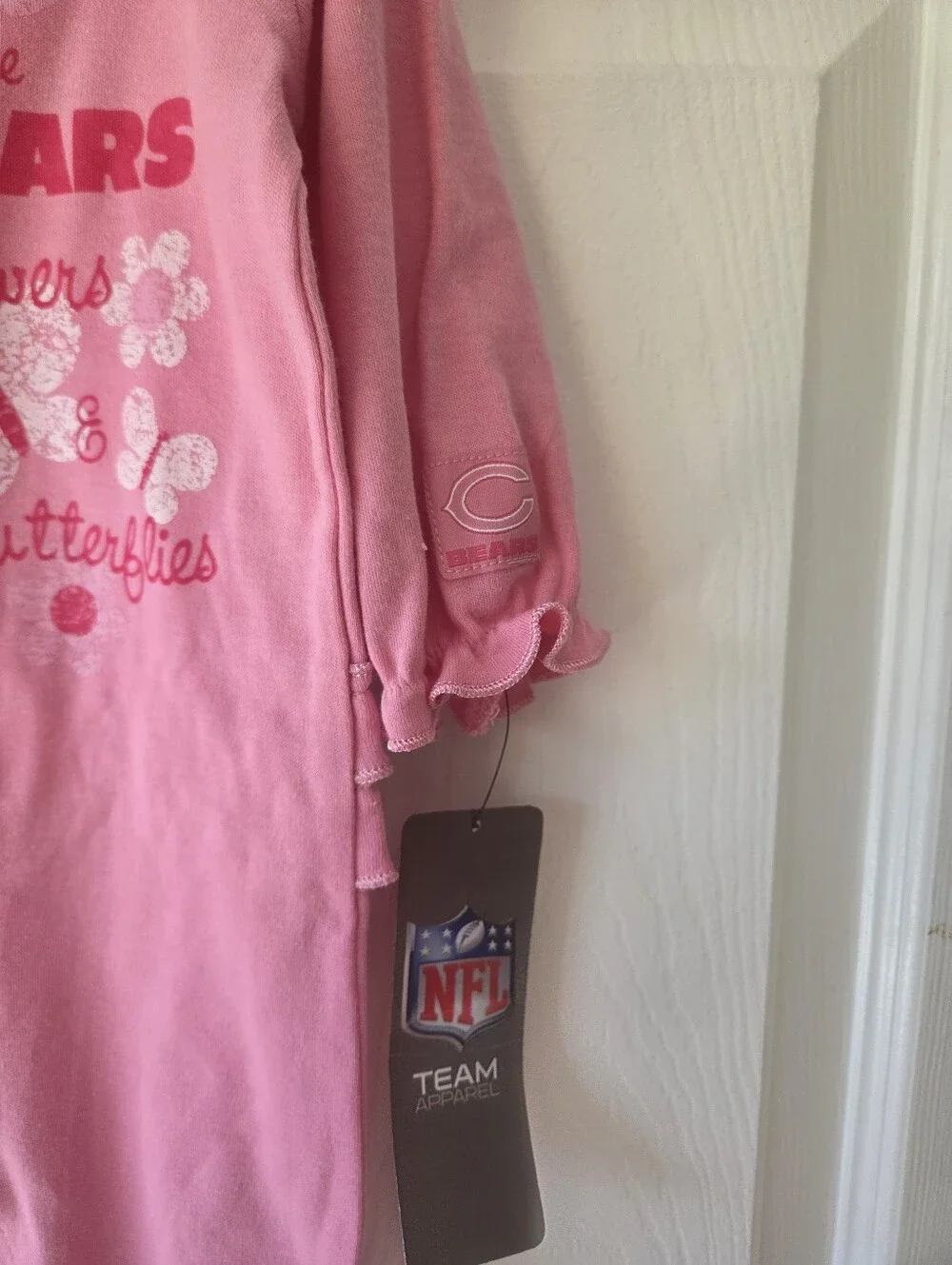 Chicago Bears Baby Girl Bodyuit 3-6M Pink NFL Football Footie One Piece